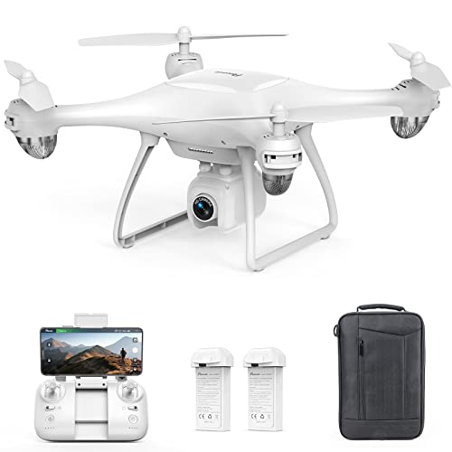 Potensic GPS Drohne mit Kamera 2,7K UHD, 5G FPV Drohne 40min lange Flugzeit, Anti-Shake RC Quadcopter, Follow-Me/RTH/Wegpunkt/Kreisflug, Drohne mit Tragetasche für Anfänger Fortgeschritte, Weiß