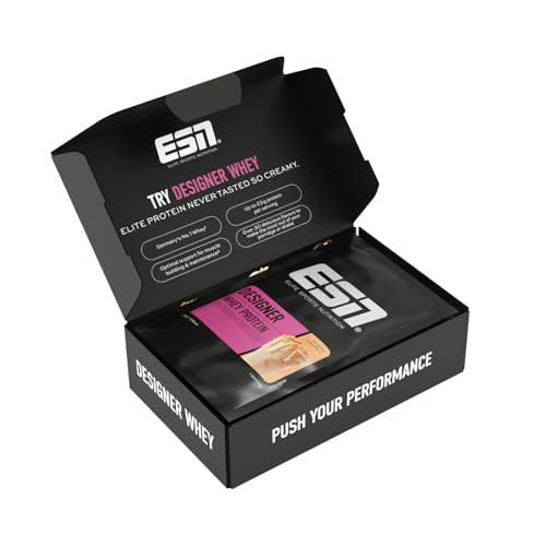ESN Designer Whey Proteinpulver, Taster Box, 5 x 30 g, bis zu 23 g Protein pro Portion - made in Germany