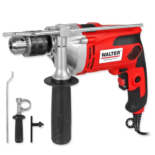 WALTER Schlagbohrmaschine (910 Watt, elektr. Drehzahlregelung, mit zweiten Handgriff, Tiefenanschlag, max. Bohr-Ø: Holz: 25 mm, Beton: 16 mm, Metall: 13 mm)