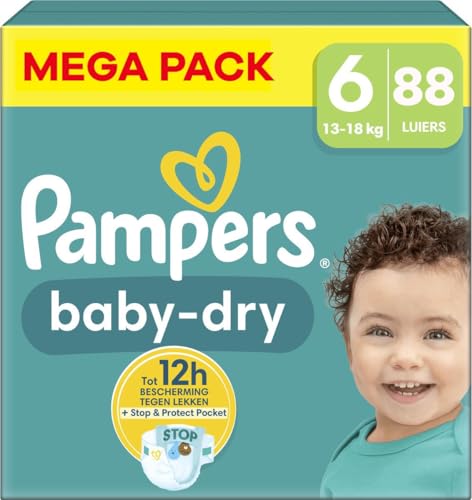 Pampers Baby-Dry Windeln – Größe 6 (13 kg – 18 kg) – 88 Windeln
