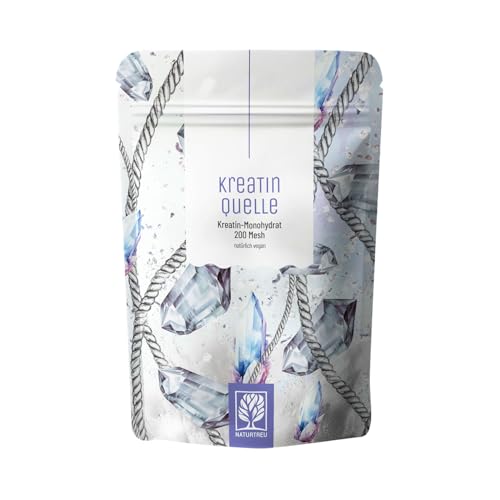 NATURTREU® Creatin Monohydrat Pulver - 500g Beutel - 100% reines Kreatin, vegan & ultrafein (200 Mesh) - Für Fitness, Bodybuilding & Sport - in ﻿Deutschland laborgeprüft