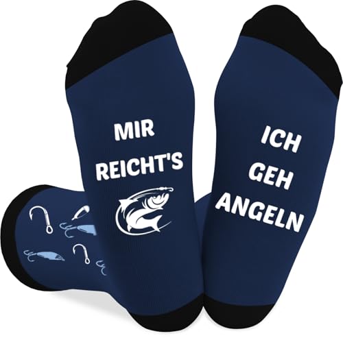 Coopyin Angeln Geschenk, Angler Geschenke für Männer, Vatertagsgeschenk Angeln Weihnachtsgeschenke Geburtstagsgeschenk Angelzubehör Geschenk Angler Lustige Socken für Papa Opa Freund Ehemann