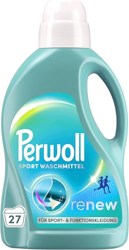 Perwoll Sport Waschmittel (27 Waschladungen), Hygiene Waschmittel reinigt sanft, entfernt schlechte Gerüche & erhält die Elastizität, für Sport- und Funktionskleidung, mit Dreifach-Renew-Technologie
