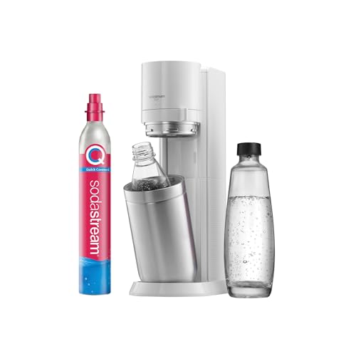 SodaStream Wassersprudler Duo mit CO2-Zylinder, 1x 1L Glasflasche und 1x 1L spülmaschinenfeste Kunststoff-Flasche, Höhe: 44cm