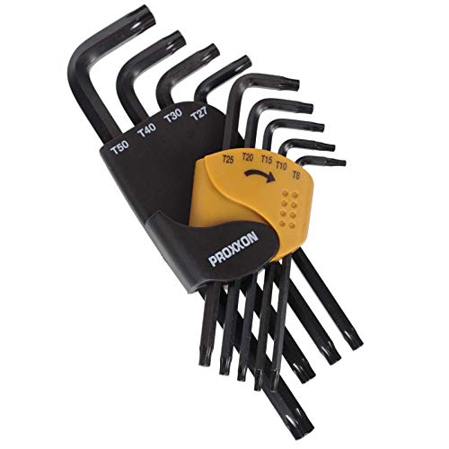 Proxxon Tx-Winkel-Schlüssel-Satz 9-tlg. Extra Lang Tx-Schrauben T-Profil T8-T50