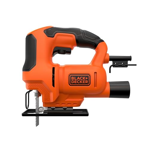 BLACK+DECKER Stichsäge, 400 W, kompaktes und ergonomisches Design, werkzeugloser Klingenwechsel, abgeschrägter Schnitt 0-45°, akzeptiert