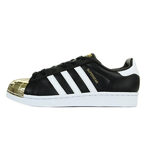 adidas Superstar Metal Toe, Damen Trainer Low, Schwarz (Core Black/Footwear White/Gold Metallic), 38 EU