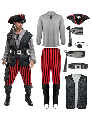 Spooktacular Creations Piratenkostüm für Erwachsene, Halloween Kostüm Männer, Herren, Kostümparty, Trick oder Treating, Cosplay-Party-XL