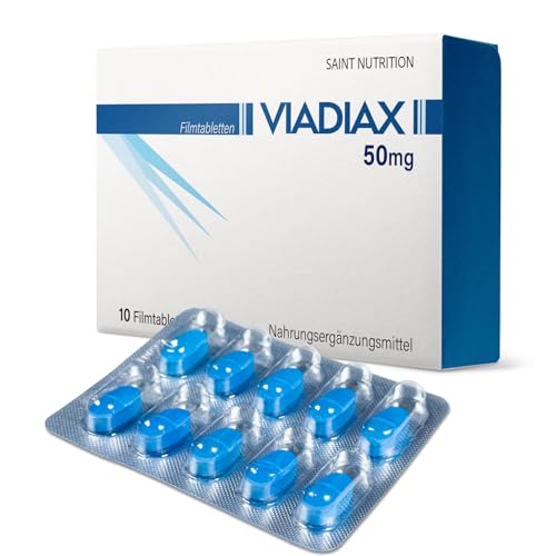 Saint Nutrition® VIADIAX 50mg – Sofortwirkung - Blaue Pille - Extra stark abgestimmt auf die Bedürfnisse für Männer - Hochdosiert mit Maca, Muira Puama und L-Arginin - für den abenteuerlustigen Mann