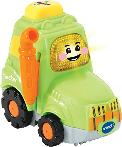 Vtech TUT TUT Baby Flitzer - Trecker – Spielzeugauto mit Musik, aufleuchtender Taste, spannenden Sätzen und Geräuschen – Für Kinder von 1-5 Jahren, Grün/Orange/Gelb