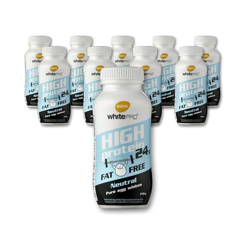 DAVA whitePRO™ Flüssiges Eiklar 10x220 ml Flaschen – 24 g reines Eiweiß pro Flasche