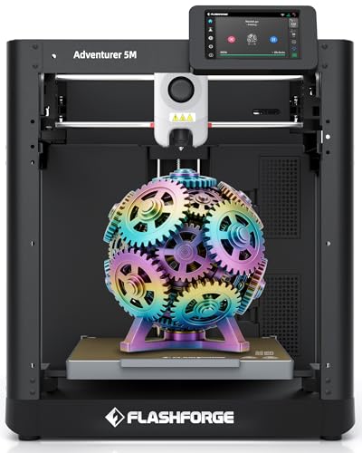 FLASHFORGE Adventurer 5M 3D-Drucker,600mm/s Hochgeschwindigkeitsdruck,12X Schneller mit automatischer Nivellierung 3D-Drucker große,Schnell Abnehmbare 280°C 3D-Druckdüse,Druckgröße 220x220x220mm