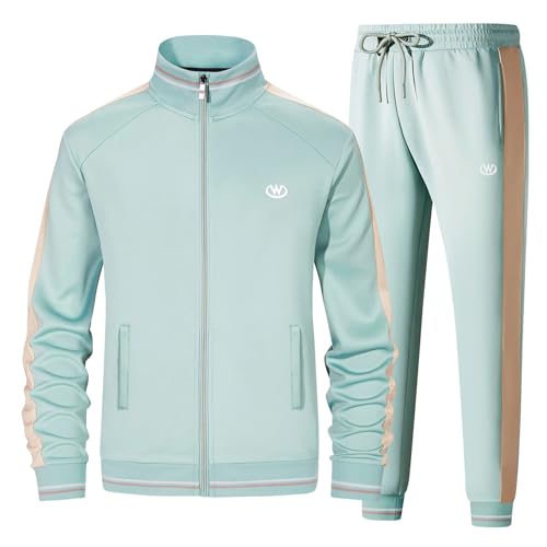 wiebdncj Herren Casual Trainingsanzüge Langarm Jogging Anzüge Sweatsuit Sets Trainingsjacken und Hosen 2 Stück Outfit JW5008-3XL