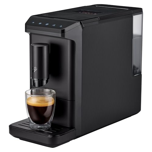 Tchibo Kaffeevollautomat Esperto mini für Caffè Crema und Espresso, nur 16cm breit, klein und kompakt, geeignet für jede Küche, Camping, Tinyhouse, Studentenapartment, Schwarz