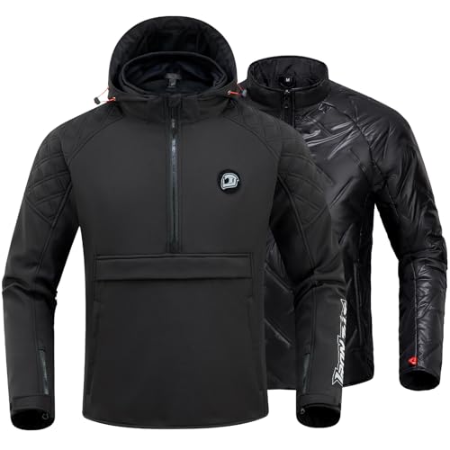 IRON JIA'S Motorradjacke Herren alle Jahreszeiten CE-geeignet,Motorrad jacke Winter mit CE-Schulterpolster und Ellbogenpolster, herausnehmbares Futter zum Schutz vor Kälte und Wind L