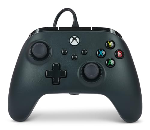 PowerA Kabelgebundener Controller für Xbox Series X|S und Windows 10/11 - Schwarz, Gamepad, kabelgebundener Videospiel-Controller, Gaming-Controller, kompatibel mit Xbox One, Offiziell lizensiert