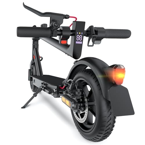 E Scooter mit Straßenzulassung, 350W (500W Peak), 25-30km Reichweite, Doppelbremse, APP-Verbindung, 3s Klappbar LED-Licht & Reflektoren E Roller für Erwachsene
