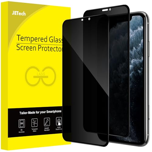 JETech Sichtschutz Full Screen für iPhone 11 Pro Max/XS Max 6,5 Zoll, Anti-Spy Panzer Schutz Glas Folie Schutzfolie, Kante zu Kante Displayschutz Hat Keinen Einfluss auf die Hülle, 2 Stück