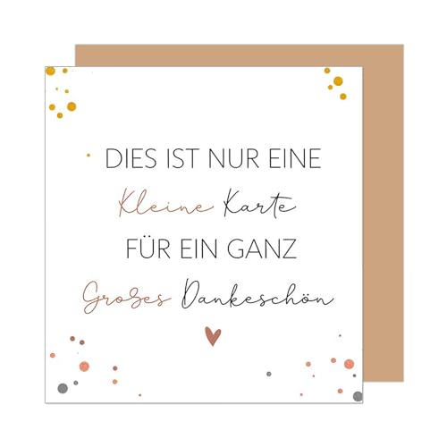 Edition Seidel Premium quadratische Glückwunschkarte mit Umschlag. Dankeskarte Grußkarte Danke Danksagung Dankeschön Mann Frau Freund Freundin Herz (DQ102 SW025)