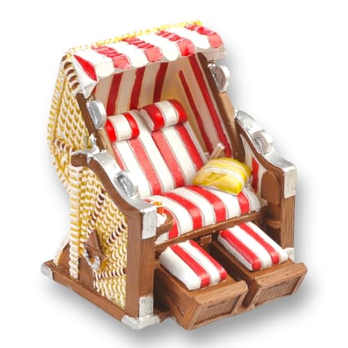 Strandkorb rot-weiß 6,5 x 6,5 x 5 cm