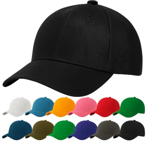 4sold Baseball Cap Baumwolle, Unisex Baseballkappe Herren Damen, Verstellbar Einheitsgröße, Sonnenmütze, Leicht & Atmungsaktiv, Sport Freizeit Outdoor