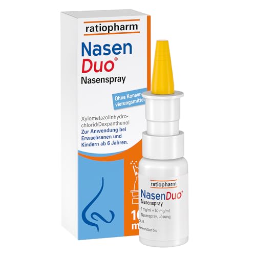NasenDuo Nasenspray: Zuverlässige Hilfe gegen Schnupfen und verstopfte Nasen - abschwellendes und pflegendes Nasenspray, 10 ml