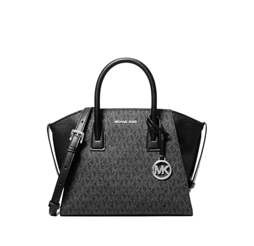 Michael Kors Avril Small Signature Logo Satchel Black PVC