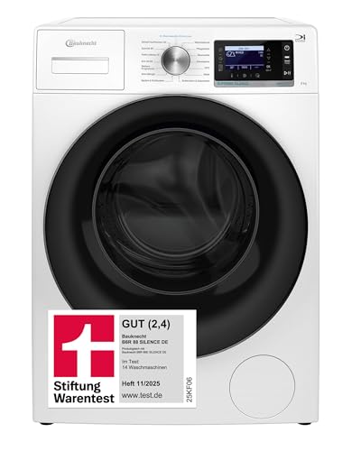 Bauknecht Waschmaschine 8kg, Stiftung Warentest GUT (2,4)*, Supreme Silence, EEK A-20%, 1400 U/min, ZEN-Motor, Besonders leise, Dampftechnologie, B6R 88 SILENCE DE, Weiß