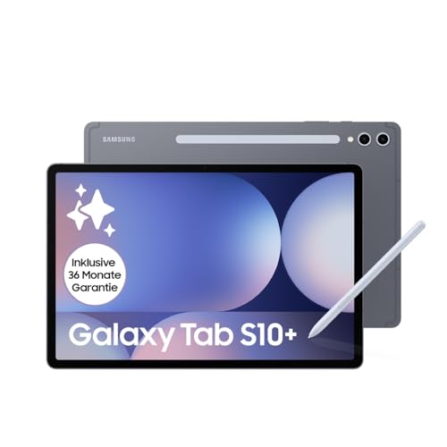Samsung Galaxy Tab S10+ AI Tablet, Android Tablet, 12 GB RAM, 512 GB Speicher, AMOLED-Display, Antireflexionsbeschichtung, Inkl. S Pen, WiFi, Moonstone Gray, 36 Monate Herstellergarantie