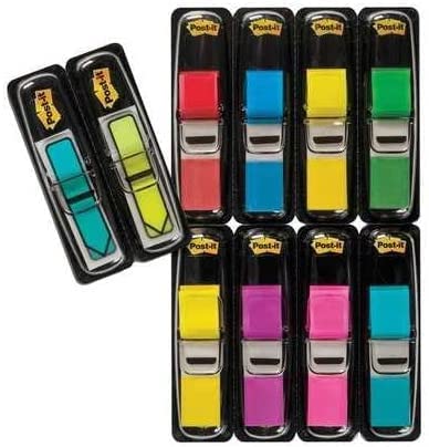 Post-it Index Small Flags, Vorteilspackung mit 8 Blöcken und 2 Pfeilblöcke GRATIS, 328 Blätter, 11, 9 mm x 43, 2 mm, Farben: Gelb, Rot, Grün, Blau, Lila, Pink - Für wichtige Informationen