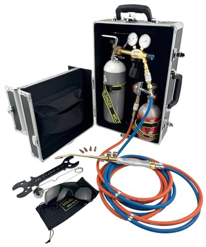Lötfreund PROFESSIONAL PROPAN - HARTLÖT- UND KLEINSCHWEISSGERÄT mit 2L O² 0,5kg Propanflasche 3 m Schlauch im Koffer