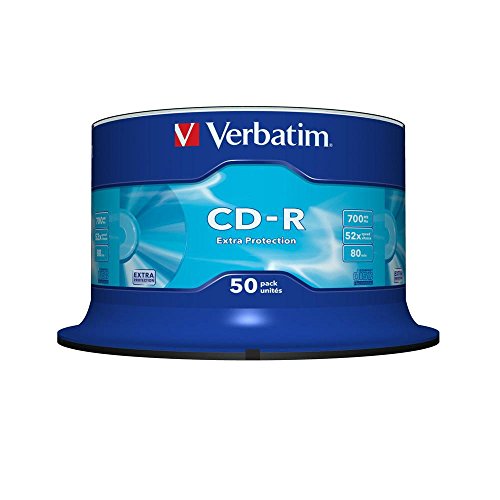 Verbatim CD-R Extra Protection, CD-Rohlinge mit 700 MB Datenspeicher, ideal für Foto- und Video-Aufnahmen, kompatibel mit jedem konventionellen CD-Laufwerk, 50er Pack Spindel