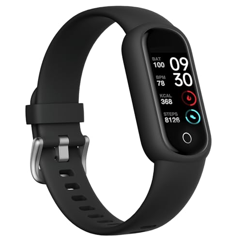 TOOBUR Fitness Tracker mit schrittzähler Fitnessuhr mit Wasserdicht Pulsuhr mit Herzfrequenz Schlaftracker Pulsmesser Sportuhr mit 14 Sportmodi Armband Damen Herren Android iOS Kompatibel, Schwarz