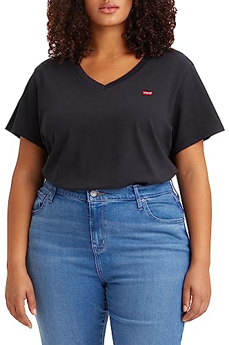 Levi's Damen Plus Size V-Neck Tee T-Shirt, Caviar, 3XL