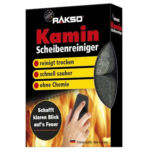 RAKSO Kaminscheibenreiniger - 2 Kaminglasreinger, Kaminreiniger Scheibe, Ofenglasreiniger, Kamin Scheibenreinigung, Kaminglas Reiniger, Ofenreiniger Kamin