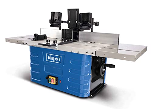 Scheppach Fräsmaschine HF60 Tischfräsmaschine | 230V 1500W | Spannzangen 6/8/12mm | Spindelhöhe max. 40mm | variable Drehzahlregulierung 11500 bis 24000 min-1 | inkl. Tischverbreiterungen