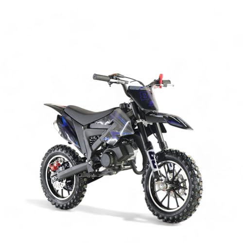 KXD 706A 49cc 2Takt Kinder Dirt Cross Pocket Midi Enduro Dirtbike Enduro Motocrossbike Motocross Motorrad Cross 60cm Sitzhöhe 10 Zoll Vorderrad Motor Pocketbike (blau, KXD 706A 49ccm 2T)