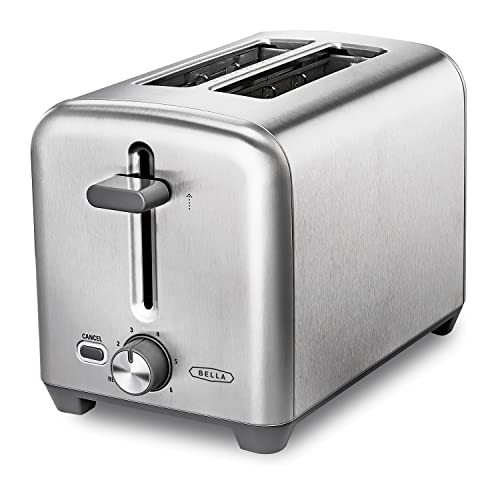 bella 2-Scheiben-Toaster mit extra breiten Toastschlitzen und herausnehmbarem Krümelfach – 6 Bräunungsstufen, Abschaltautomatik und Aufwärmfunktion – Toastbrot, Bagel und Waffeln