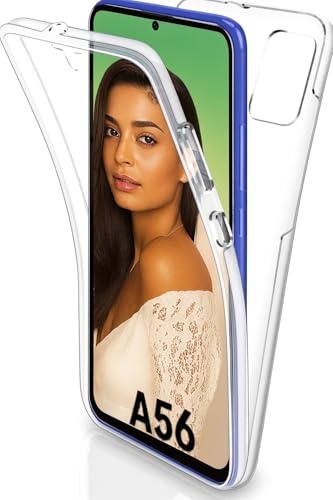 360° Grad Handyhülle für Samsung Galaxy A56 Transparent Displayschutz Vorne/Hinten Anti-Gelb Kratzfest Schutzhülle Handyhülle TPU+PET Cover