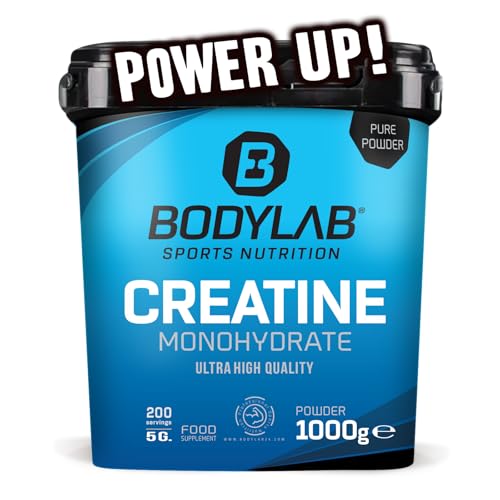 Bodylab24 Creatine Powder 1000g, reines Creatin Monohydrat Pulver, 200 Portionen, Produkt der Kölner Liste
