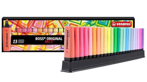 STABILO - Textmarker - BOSS ORIGINAL - ARTY - 23er Tischset - 9 Leuchtfarben & 14 Pastellfarben