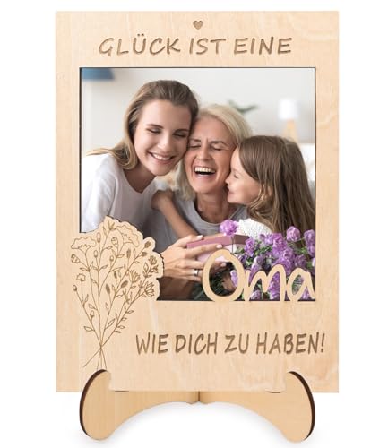 Giftota Magnetischer Holz Bilderrahmen für Oma - Geschenkideen zum Muttertag - Perfektes Foto Geschenk für Beste Oma zum Geburtstag, Muttertagsgeschenk - Dankeschön Geschenk