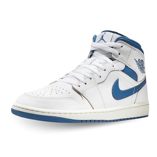 Nike Herren Air Jordan 1 Mid SE, Weißes industrielles blaues Segel, 41 EU