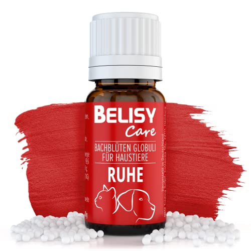 BELISY Ruhe Bachblüten Kügelchen für Hunde & Katzen - Beruhigungsmittel bei Angst & Stress - Orig. Mischung nach Dr. Bach - Notfall Globuli zur Beruhigung von Haustieren - ohne Alkohol - 10g