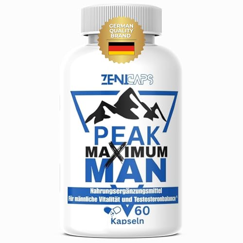 PEAK MAXIMUM MAN Original | Für aktive Männer – mit Zink für den Testosteronspiegel* | Einfache Anwendung | mit L-Arginin, Tribulus Terrestris, Maca, Ashwaganda