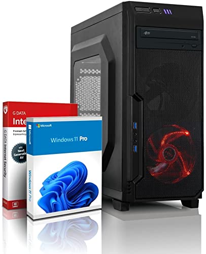 AMD Quad Basic Gaming PC mit 3 Jahren Garantie! Athlon X4 950 Quad Core 3.8 GHz - 16GB DDR4-RAM - DVD±Brenner - 512GB SSD - Radeon RX 550 2GB DDR5 - USB3.0 - Windows 11 Pro - WLAN - MS Office #8318