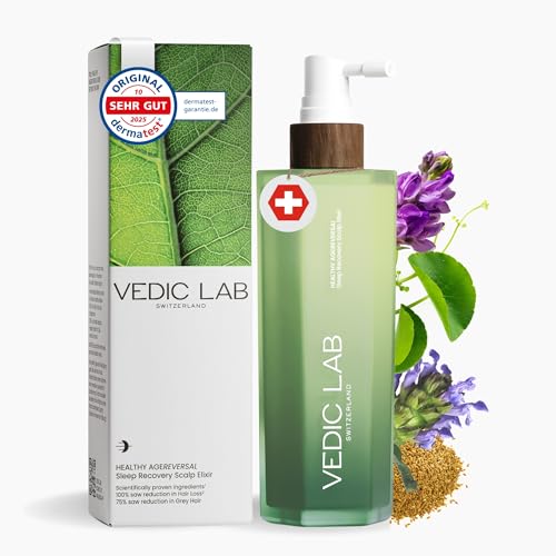 VEDIC LAB Sleep Recovery-Kopfhaut-Elixier | Anti-Haarausfall-Serum für Frauen | Effektive Haarwuchsbehandlung mit ayurvedischen Kräutern und Schweizer Biotech | 0% Minoxidil, 0% Aggressivität (100 ml)