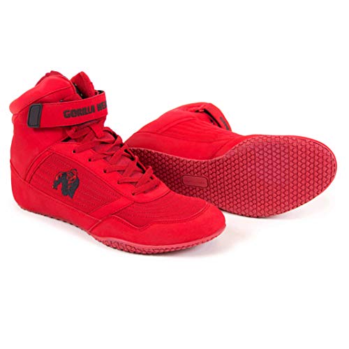 Gorilla Wear High Tops Red rot - schwarzes Logo - Bodybuilding und Fitness Schuhe für Damen und Herren, EU 39
