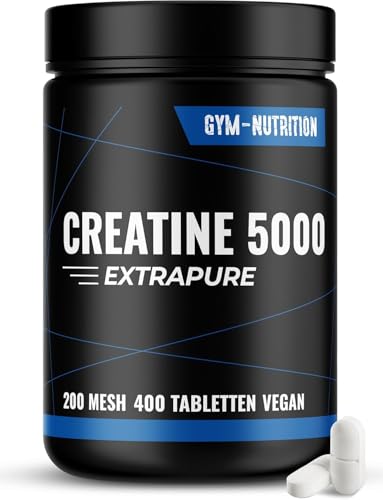 Creatin 5000 Giga Tabs Hochdosiert – 5000mg pro Tag – 400 Tabletten – Monohydrat Tabletten – 200 Mesh, vegan