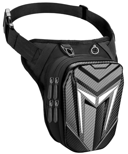 Mohard Beintasche Motorrad, wasserdichte Oberschenkeltasche Gürteltasche, Robuste Eva Motorrad Tasche Bein, Erweiterbare Aufbewahrung Tankrucksack, Sport-Schultertaschen für Radeln, Wandern, Klettern